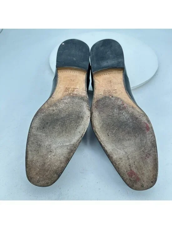 Gucci Men Size UK 7.5 US 8 Black Leather Cap Toe Penny Loafer Dress Shoes - Picture 8 of 11